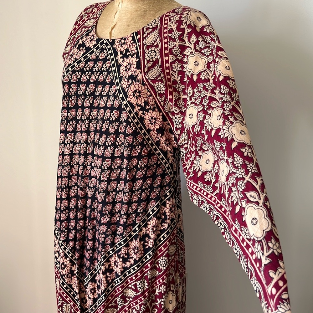 Vintage 1970’s India Cotton Gauze Blockprint Dress - image 3